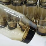 24 verres Hi-ball fumés du milieu du siècle