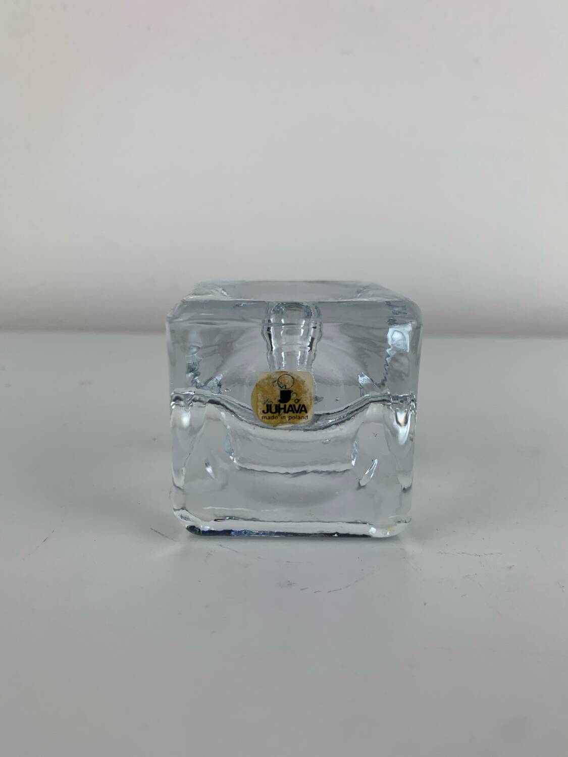 Juhava "ice cube" glass candlestick, vintage