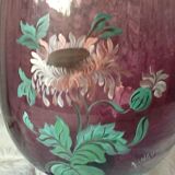 Vase emaille gros verre emaille sur pied signe