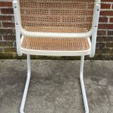 Suite de 4 chaises modèle Cesca b32 en blanc par Marcel Breuer 1987