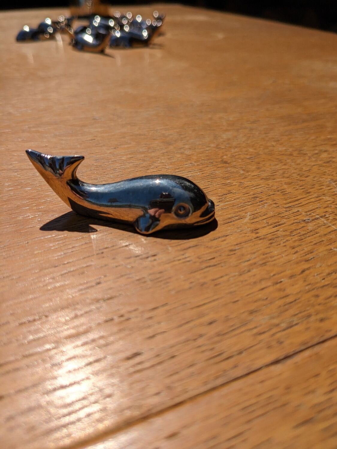 Silver knife holders whale model