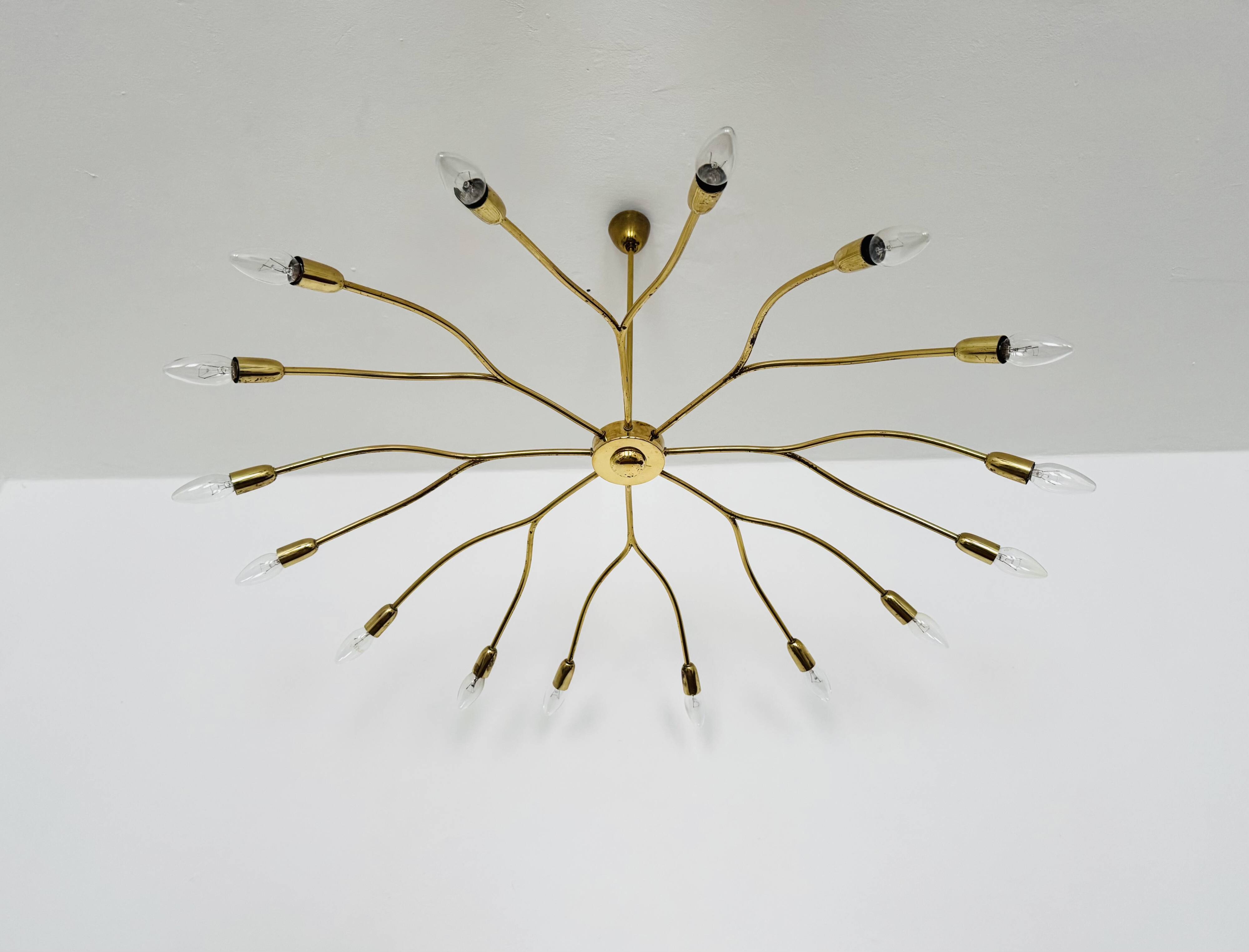 XXL Austrian Brass Chandelier by Kalmar