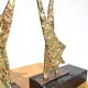 Serre livres en bronze doré vers 1960