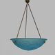 Suspension vasque art déco 1 feu, en pâte de verre bleu, années 30