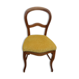 Louis Philippe period chair trimmed with yellow velvet in wood