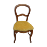 Chaise époque Louis Philippe garnie de velours jaune en bois