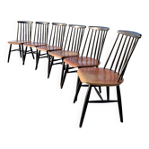 Set of 6 Fannett Scandinavian chairs by Ilmari Tapiovaara 1960.