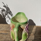 Pitcher in slip - earthenware Saint Clement numbered with fruit and grape basket decoration