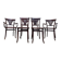 Suite de 4 chaises et deux fauteuils cannés thonet à "palmettes"