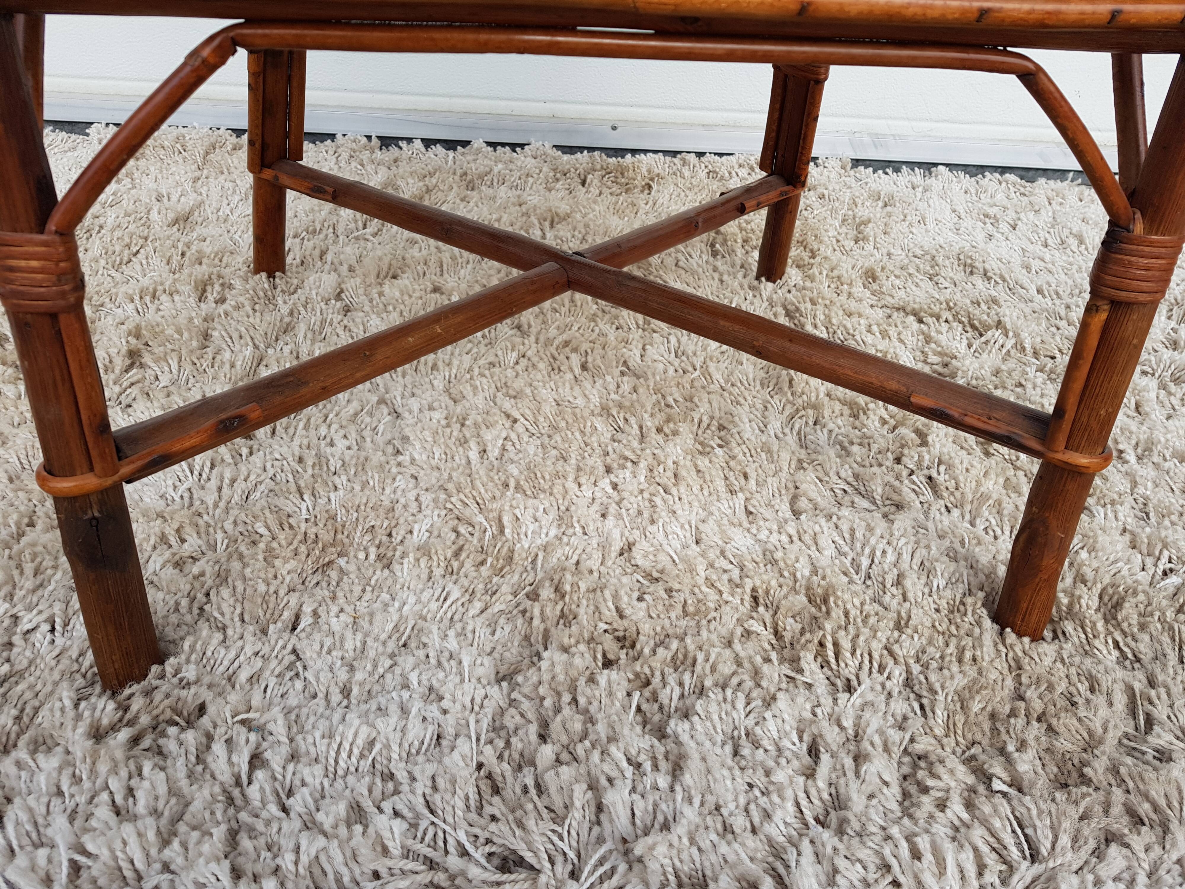 Vintage 50s osier and bamboo armchair