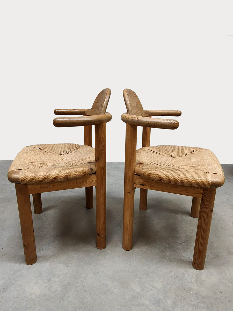 Vintage Rainer Daumiller papercord dining chairs Hirtshals Savværk