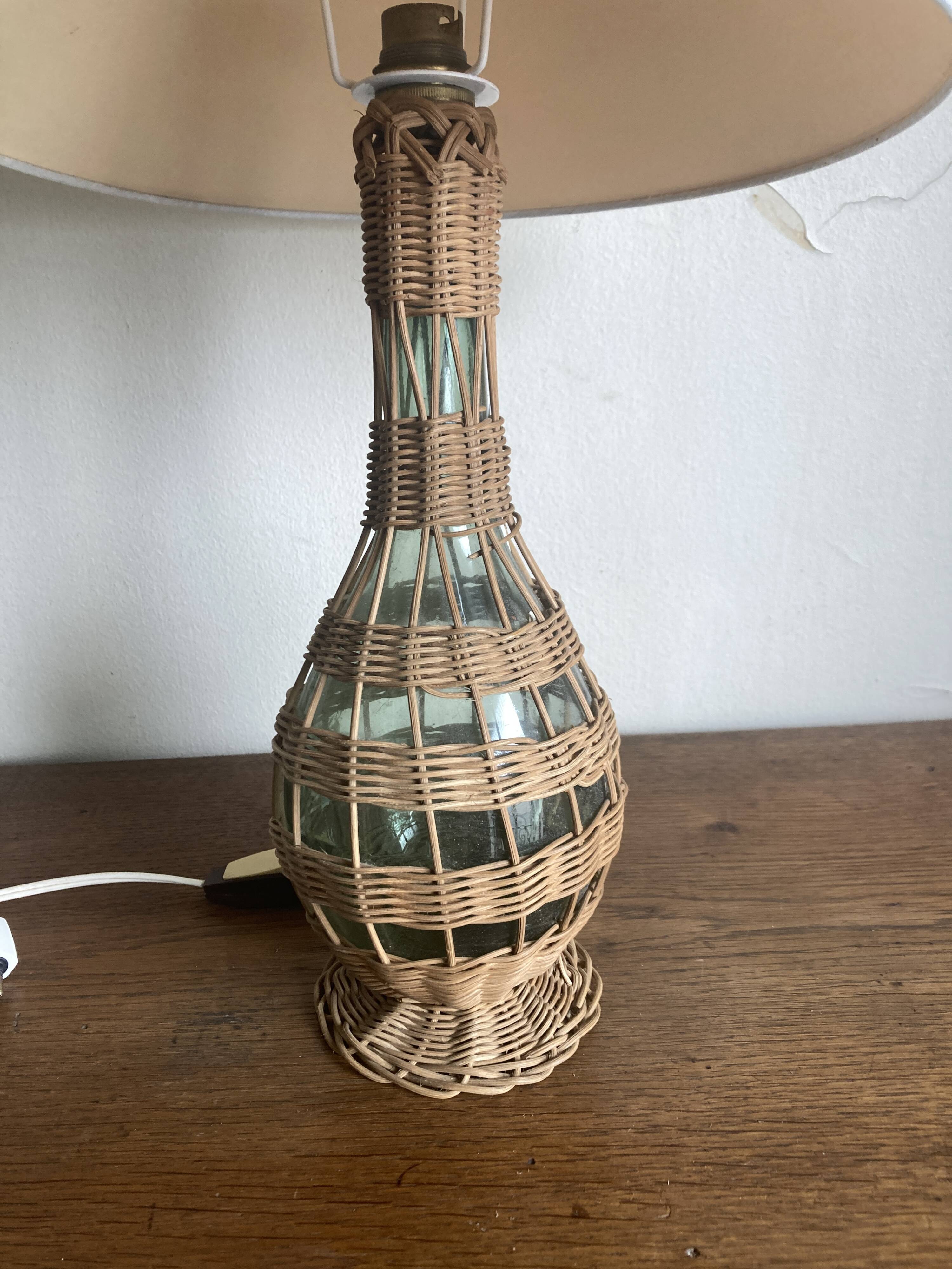 Wicker lamp Provence 1960s