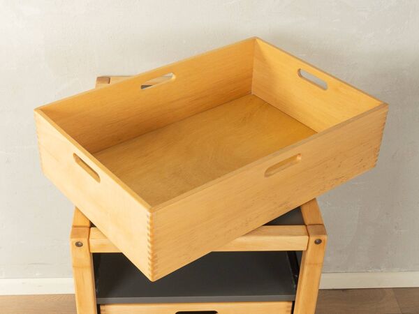 Commode Flötotto, années 1970, hêtre, HPL gris, 4 tiroirs