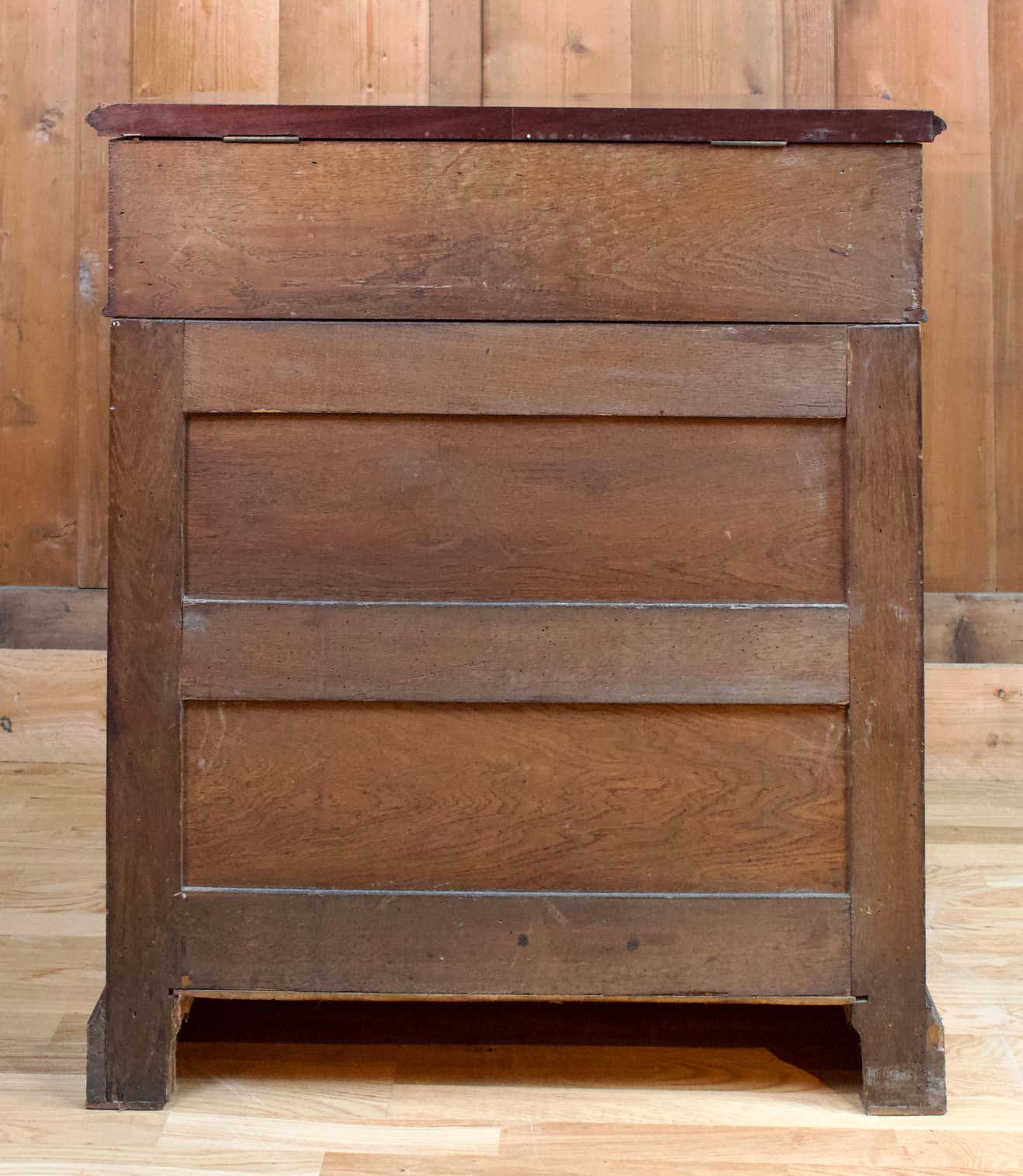 Mahogany and marble toilet chest of drawers - louis philippe period 19th century