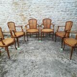 Fauteuils cannés de style Louis XV