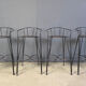 Tabourets de bar vintage en fer forgé et rotin, ensemble de 4 - années 1970