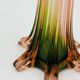 Paire de soliflores vintage en verre rose et vert