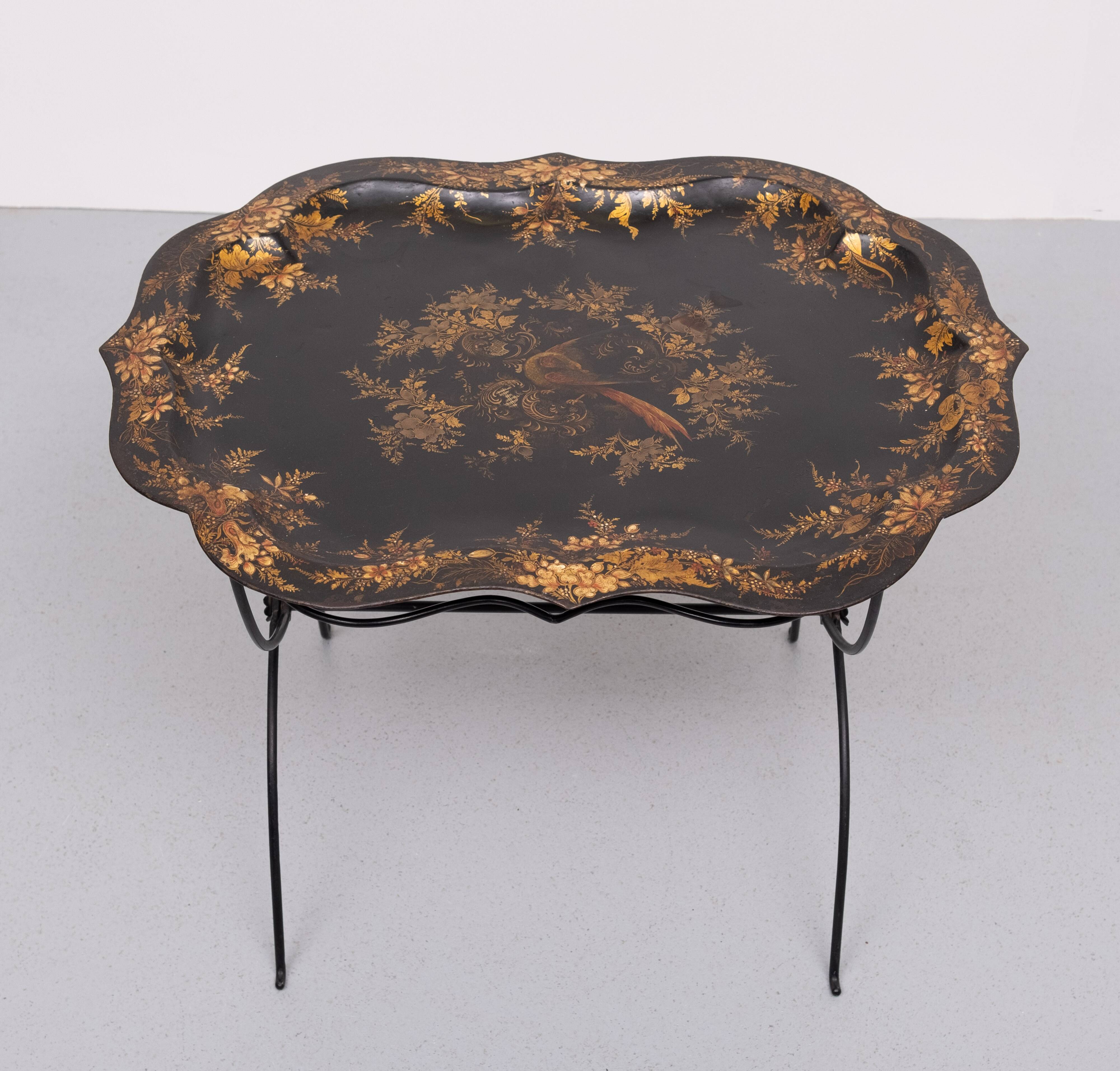 19th Century Hand painted curved Dutch Tray Table