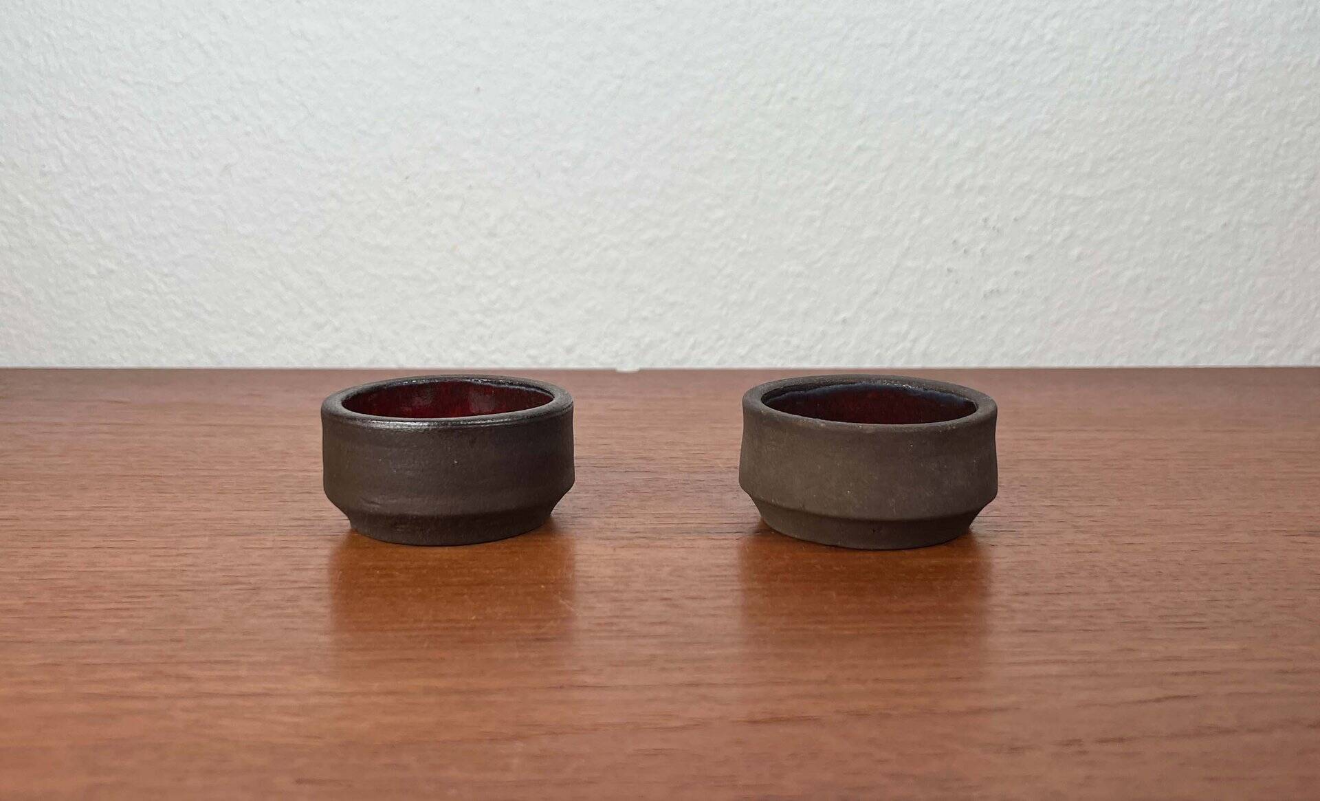 Small modern Danish studio pottery bowls from the mid-century, 1960s, set of 2.