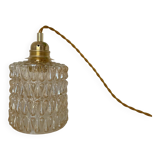 Walking lamp (or pendant light) with vintage amber glass globe