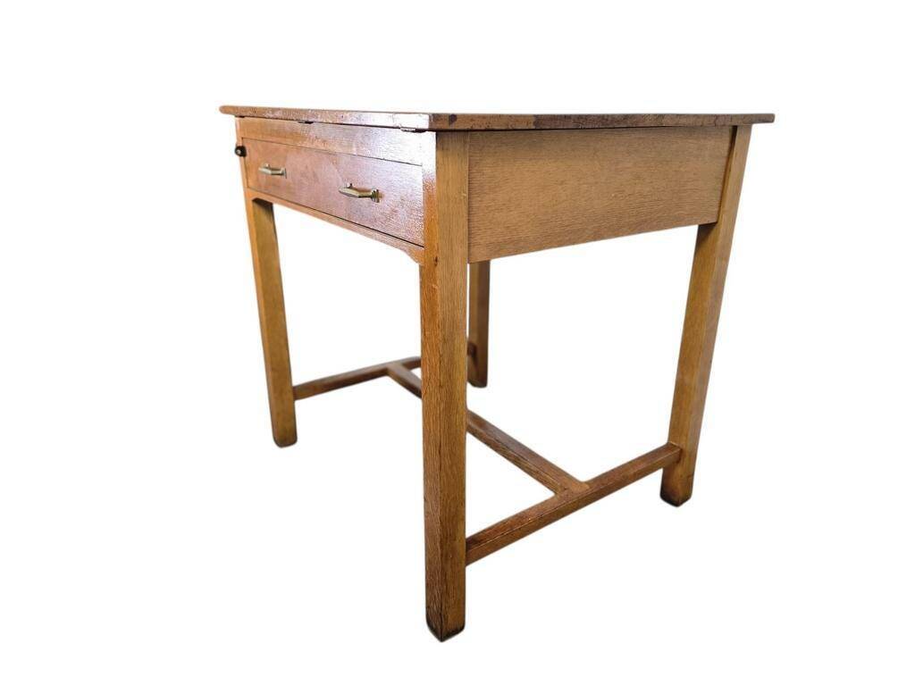 Vintage wooden high table / bar table / laboratory table