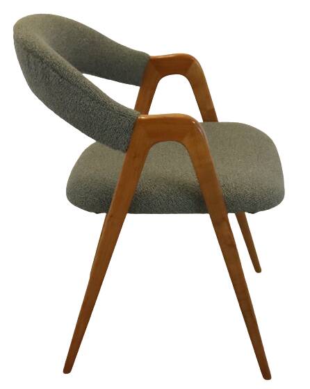 vintage WK Möbel style fauteuil / stoel 'Wildflecken' nieuwe bouclé stof