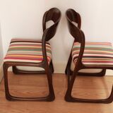 Pair of two chairs sled baumann