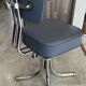 Swivel office chair in Roneo style, grey faux leather with vintage chrome.
