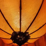 Ceiling lamp made of satin fabric and crystals, Spain, 1940