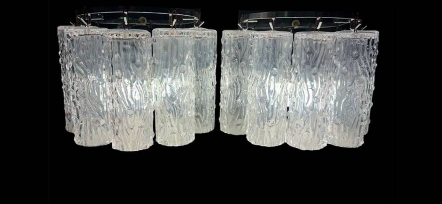 Pair of Venini Tronchi wall lights by Toni Zucherri, Italy 1970