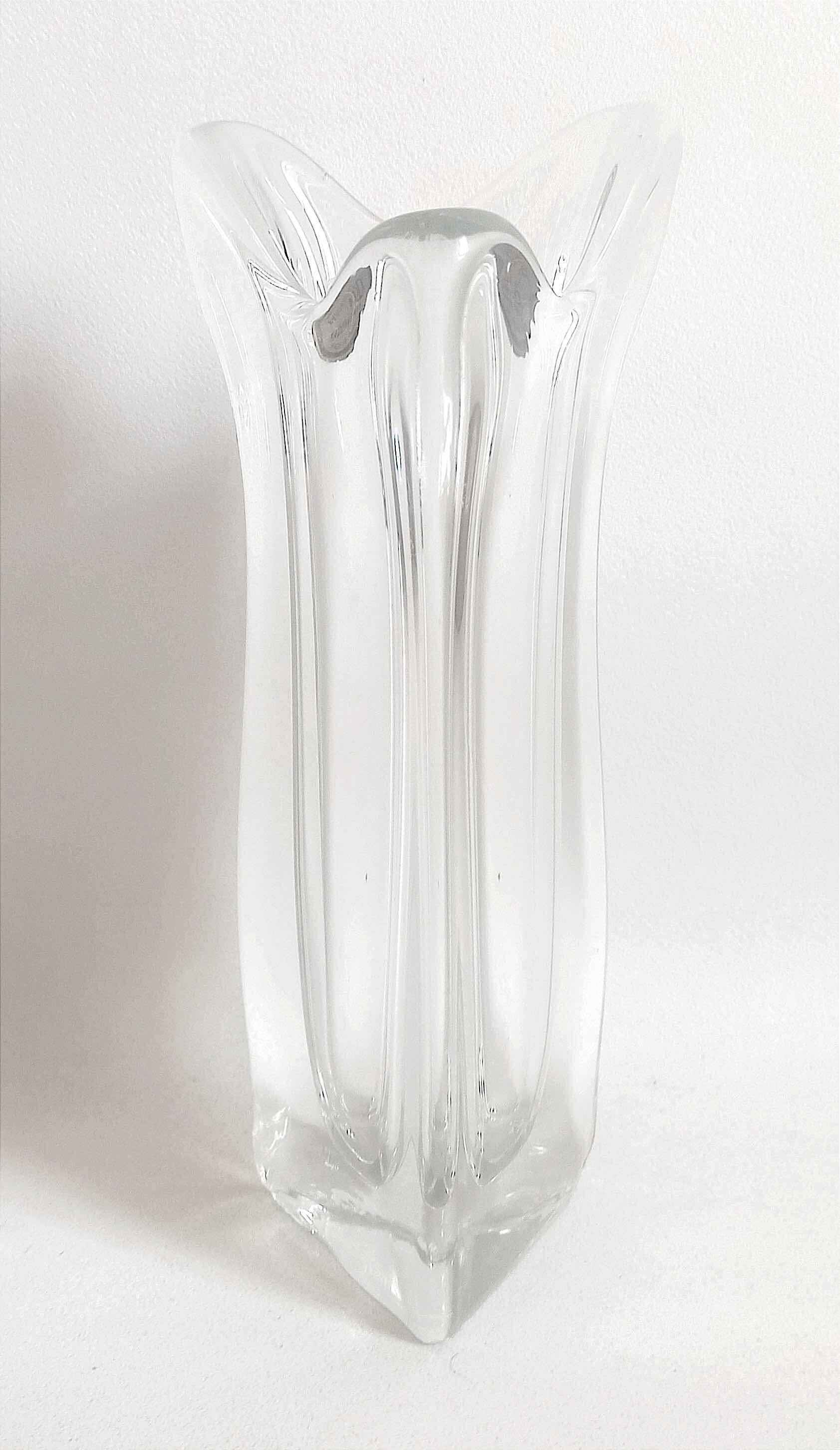 Lux Glass Crystal Vase 50s Height 27.5 cm