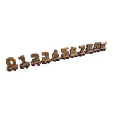 Small train representing the numbers 0 to 9