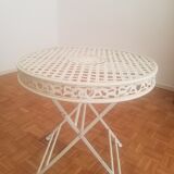 Table de jardin ancienne en fer forgé et fonte,pliante