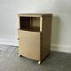 Vintage Lloyd Loom bedside cabinet champagne gold woven fibre 1930s-50s