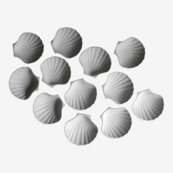 12 coquilles Saint Jacques porcelaine biscuit