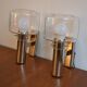 Paire d'appliques Maison Sciolari chrome verre années 60/70