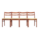 Set of four teak chairs, Danish design, 1970s, production: Denmark