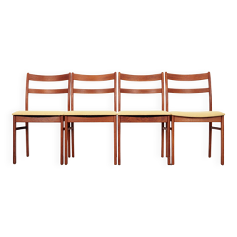 Set of four teak chairs, Danish design, 1970s, production: Denmark