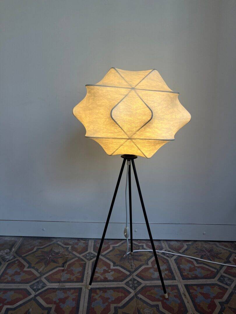 Rare cocoon tripod floor lamp
