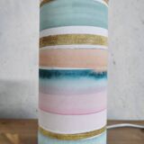 Lampe tube à poser, imprimé rayé aquarelle