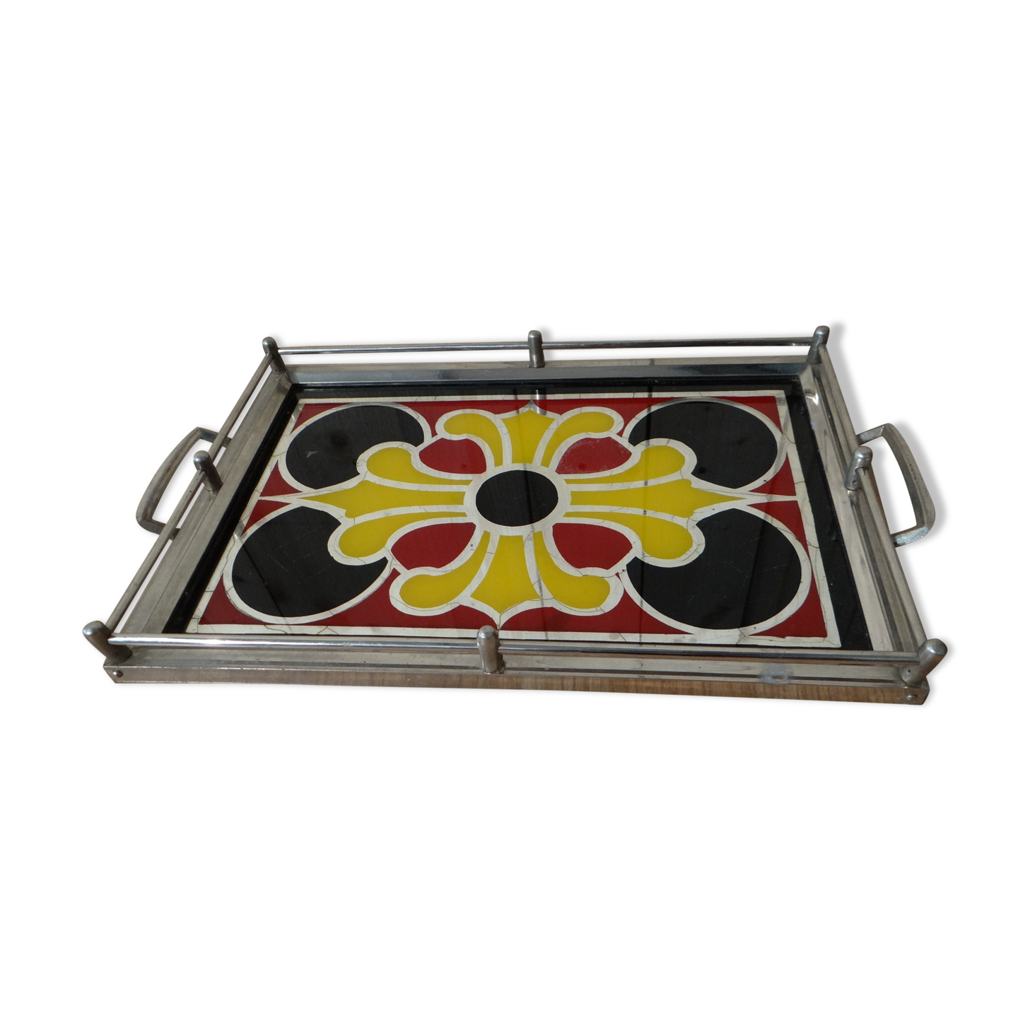 Colorful vintage pattern tray