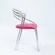 Ensemble de salle à manger vintage chromé avec velours rose, Italie, années 1970