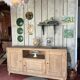 Raw wood sideboard