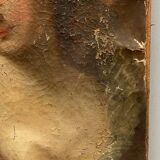 Oil canvas cbl initials portrait xviii eme woman costume