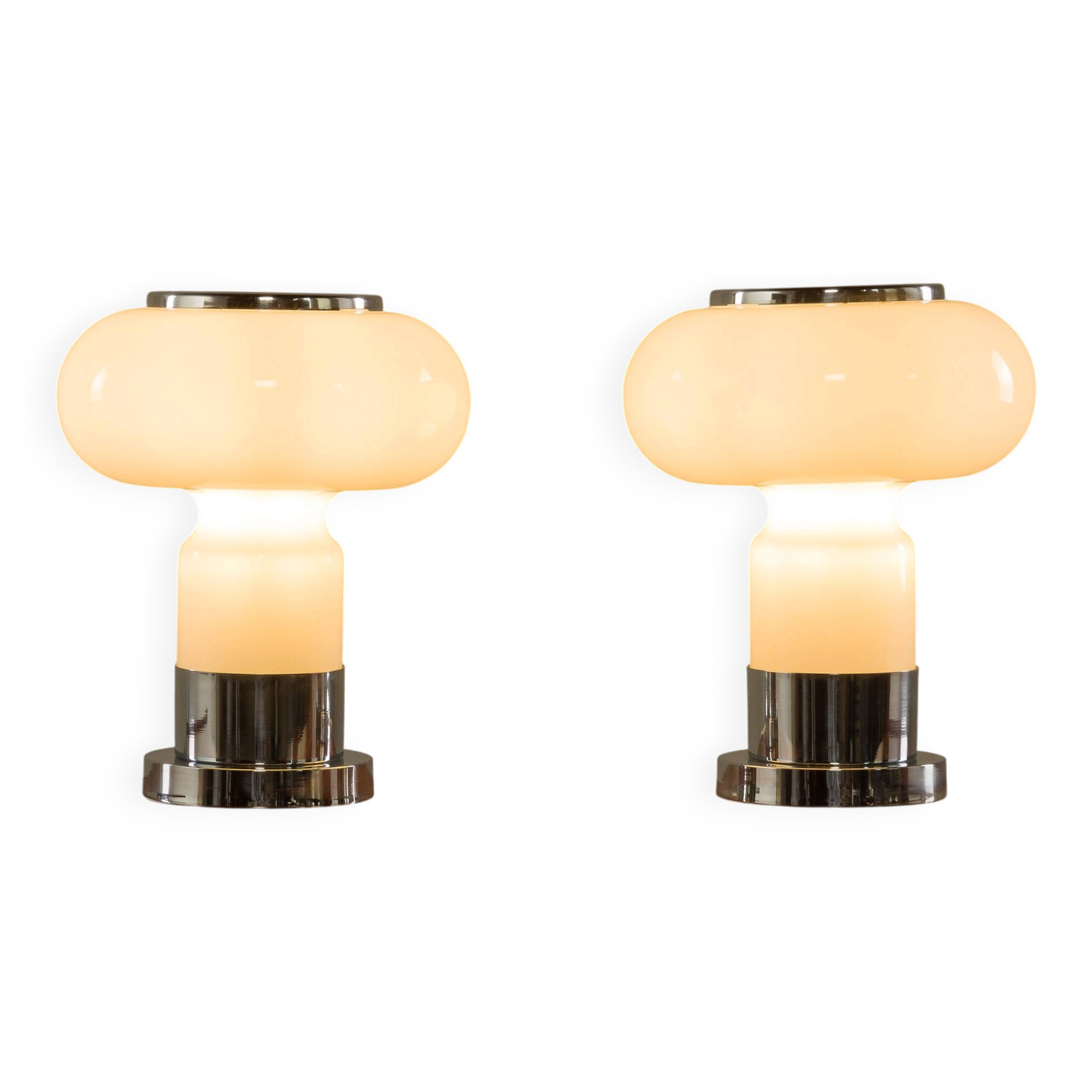 Murano glass Space Age table lamps, set of 2, Italy 1970s