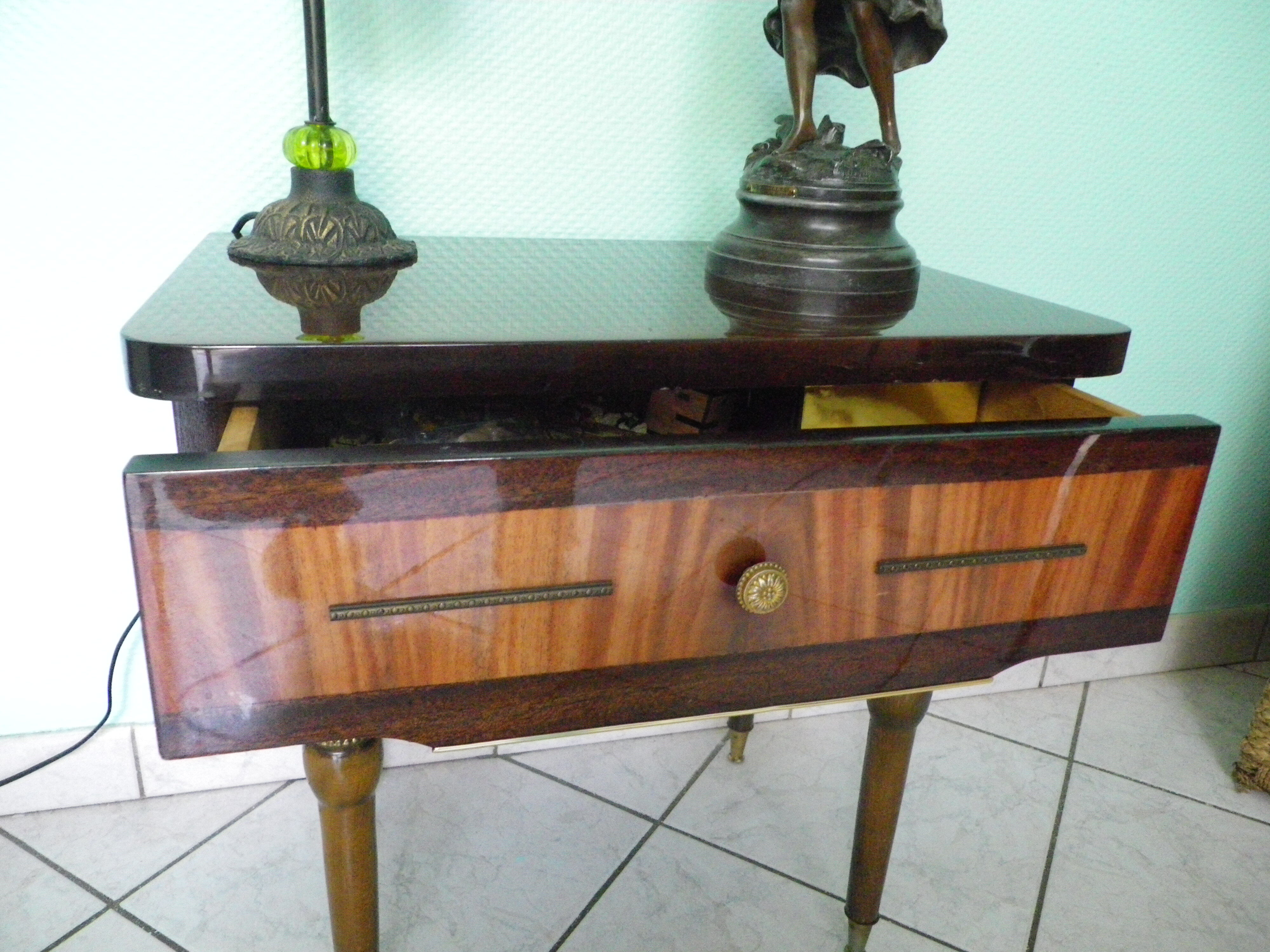 Extra cabinet in lacquered wood, brass, metal 1970s