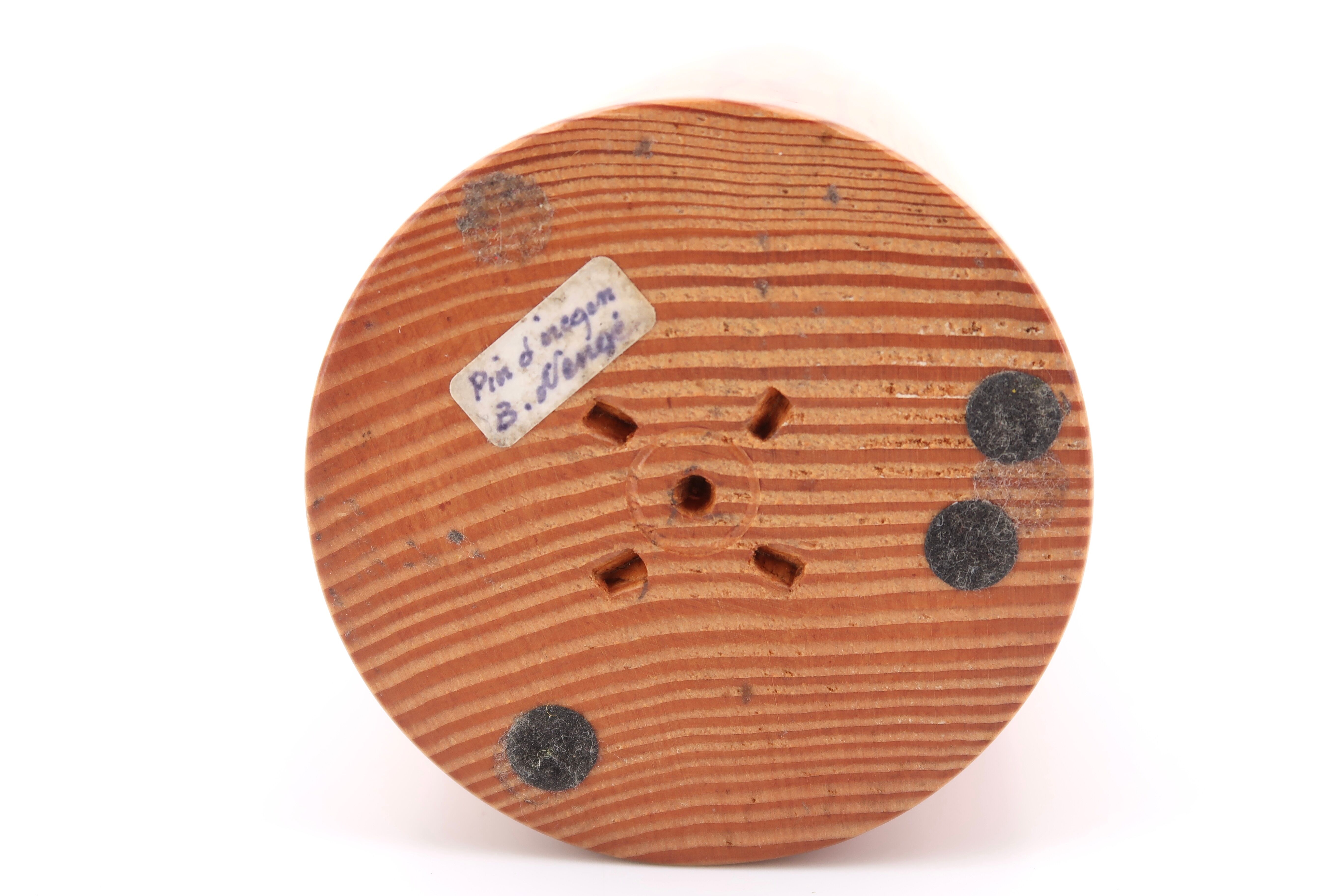 Oregon pine wood bottle vase, 70s