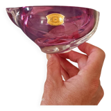 Cendrier en cristal rose Val Saint Lambert, Belgique
