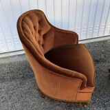 vintage chairs in squirrel brown velvet