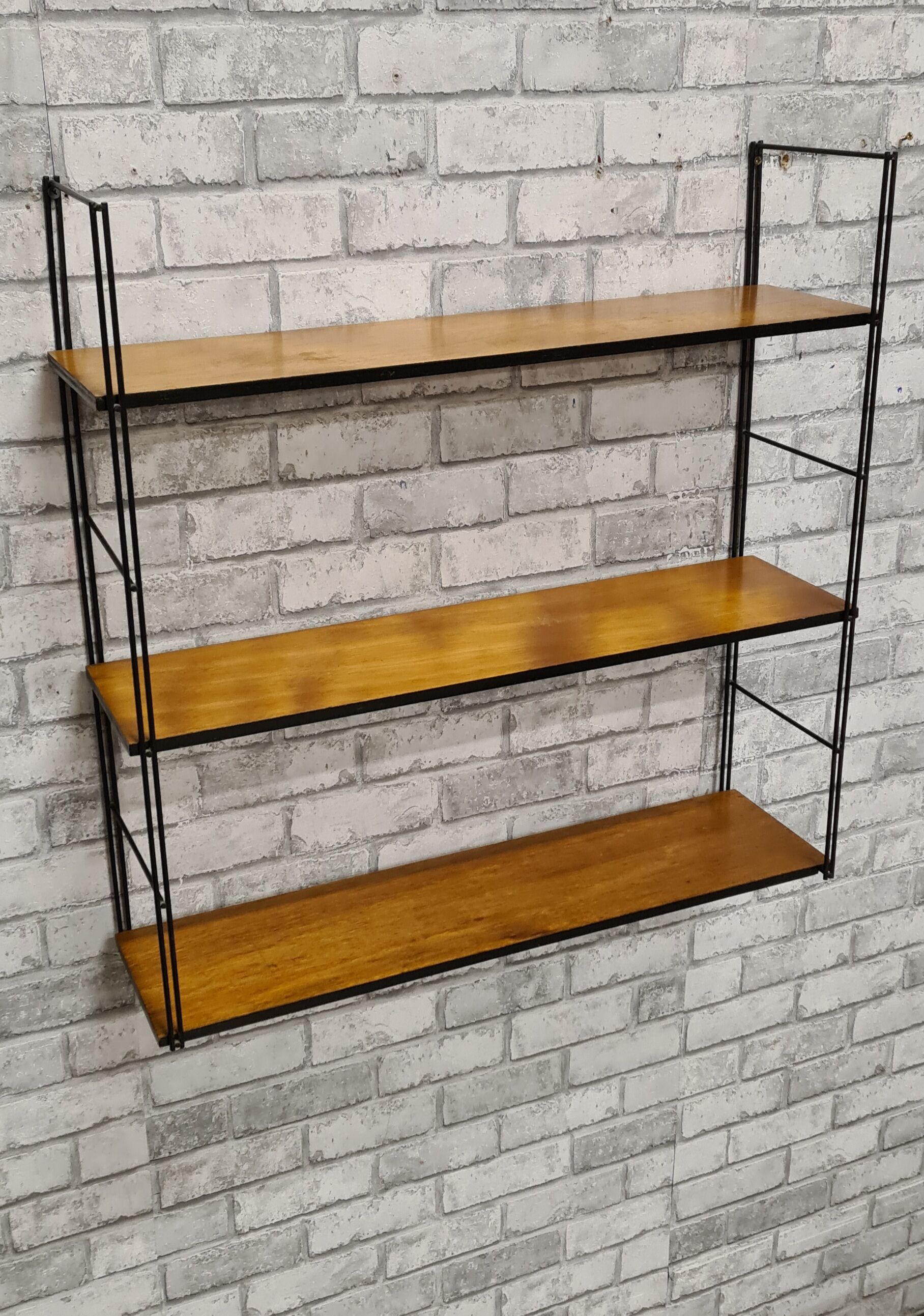 Vintage 1960 floor thong wood and gold metal 55x58